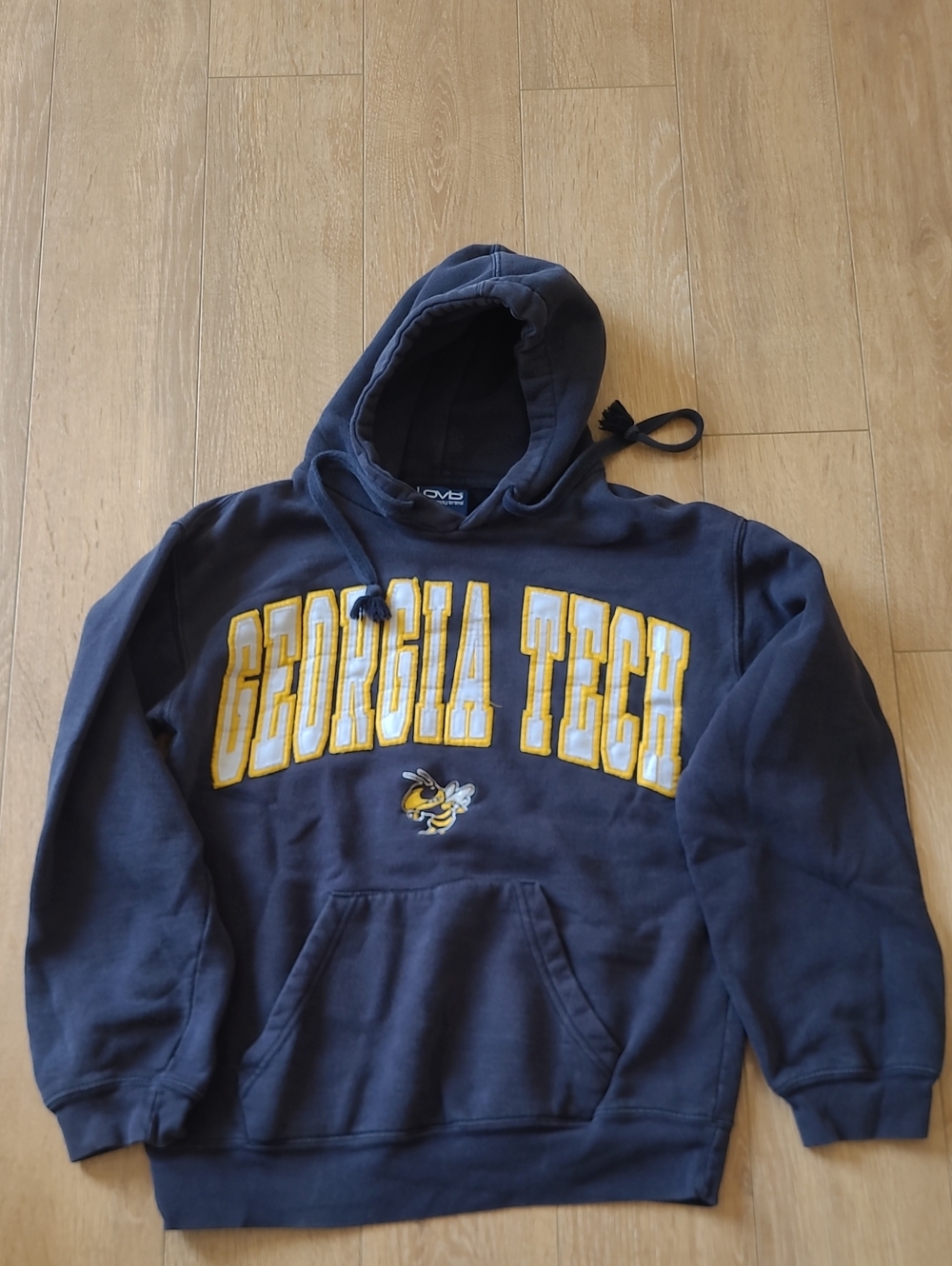 Georgia Tech Navy Blue Hooded Sweatshirt with Yellow Logo